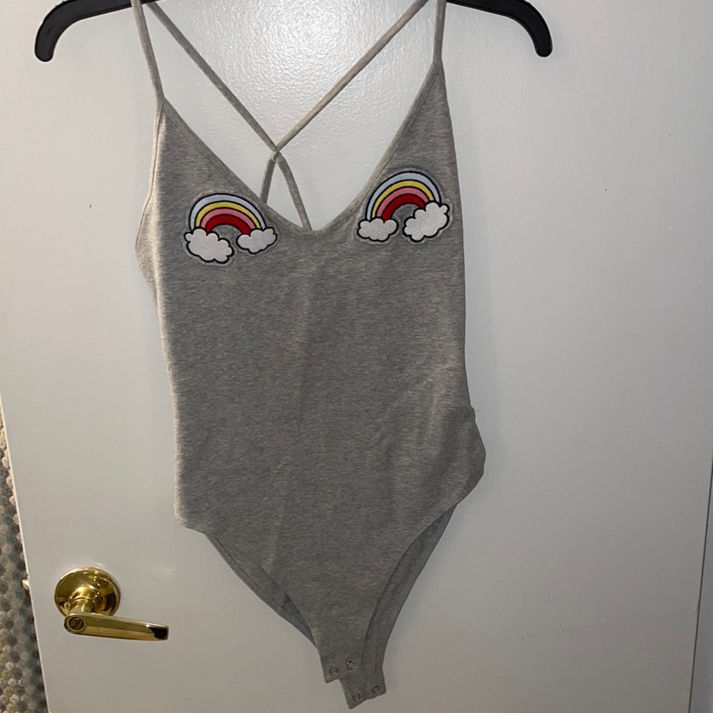 grey pride rainbow bodysuit